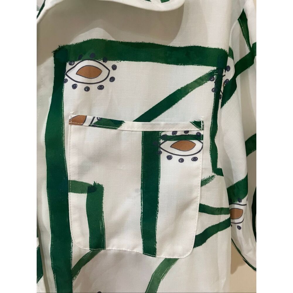 Commense Printed short sleeve button down blouse size xs - Picture 3 of 7